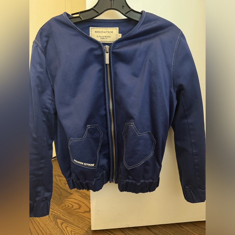 Maison Kitsune Royal Blue Bomber Jacket